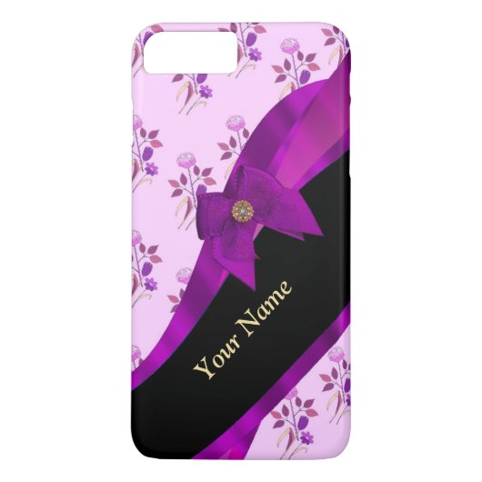 薄紫紫ヴィンテージフローラ花模様 Case-Mate iPhoneケース (裏面)