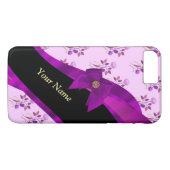 薄紫紫ヴィンテージフローラ花模様 Case-Mate iPhoneケース (裏面(横))