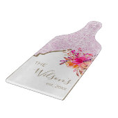 薄紫紫地中海のタイルモノグラ結婚ム カッティングボード (角)