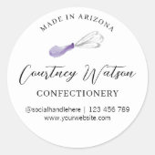 薄紫紫色のウィスク焼いたスクリプトとラブケータリング ラウンドシール (正面)