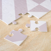 薄紫紫色のジオメトリックデコキューブパターン ジグソーパズル (側面)