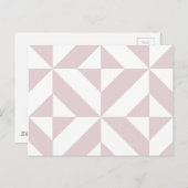 薄紫紫色のジオメトリックデコキューブパターン ポストカード (正面/裏面)