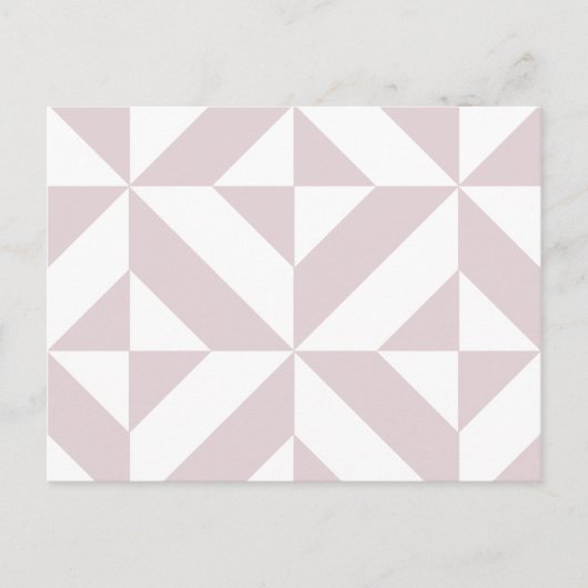 薄紫紫色のジオメトリックデコキューブパターン ポストカード (正面)