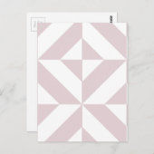 薄紫紫色のジオメトリックデコキューブパターン ポストカード (正面/裏面)