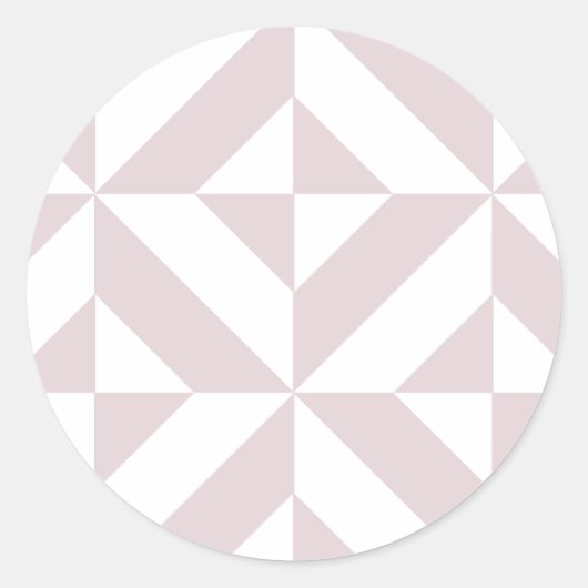 薄紫紫色のジオメトリックデコキューブパターン ラウンドシール (正面)