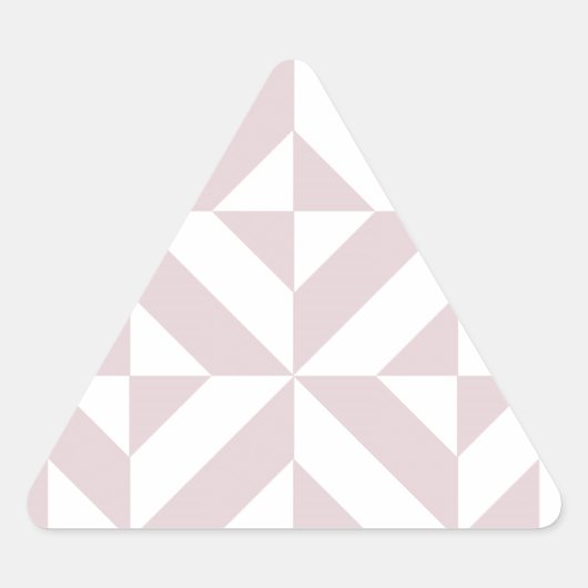 薄紫紫色のジオメトリックデコキューブパターン 三角形シール (正面)