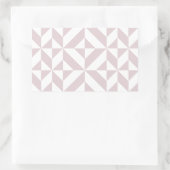 薄紫紫色のジオメトリックデコキューブパターン 長方形シール (バッグ)