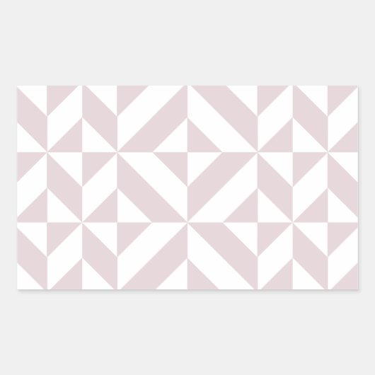 薄紫紫色のジオメトリックデコキューブパターン 長方形シール (正面)