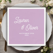 薄紫紫色のスクリプト結婚ミニマル