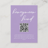 薄紫紫色のハネムーン基金とカップル写真 エンクロージャーカード (正面)