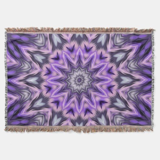 薄紫紫色の曼荼羅 スローブランケット (正面)
