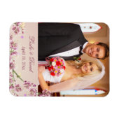 薄紫紫色の水色の花結婚式の引き出物 マグネット (横)