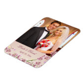 薄紫紫色の水色の花結婚式の引き出物 マグネット (左側)