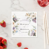 薄紫紫色の牡丹の花の花束結婚の スタンダードカクテルナプキン (インサイチュ)
