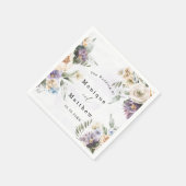 薄紫紫色の牡丹の花の花束結婚の スタンダードカクテルナプキン (角)