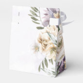 薄紫紫色の牡丹の花の花束結婚の フェイバーボックス (裏面サイド)