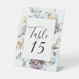 薄紫紫色の牡丹結婚野花のテーブル番号 台座サイン