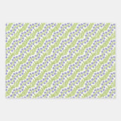 薄紫紫色の花春フローラ ラッピングペーパーシート (正面3)