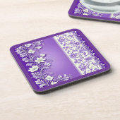 薄紫紫色の装飾模様 コースター (左側)