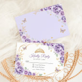 薄紫紫金ゴールドフローラキンセアニェラ返信 出欠カード