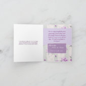 薄紫結婚のお礼のフォトカスタムノートカード サンキューカード (内部)