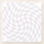 薄紫結婚パープルのコレクショ市松模様にン検査 ガラスコースター (裏面)