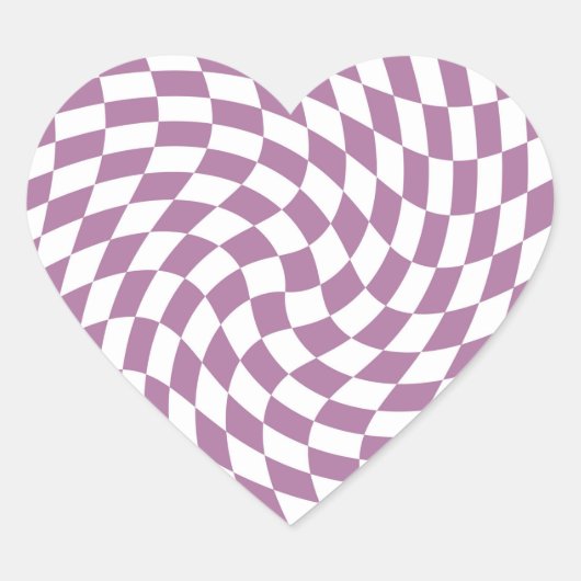 薄紫結婚パープルのコレクショ市松模様にン検査 ハートシール (正面)