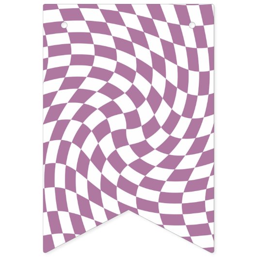 薄紫結婚パープルのコレクショ市松模様にン検査 バンティングフラッグ (第1の旗)