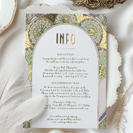 薄紫結婚パープルのINFOヴィンテージ新しいミュシャ 箔シーズンポストカード