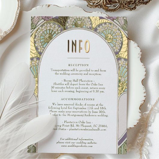 薄紫結婚パープルのINFOヴィンテージ新しいミュシャ 箔シーズンポストカード