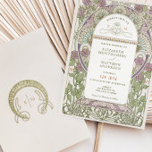 薄紫結婚式招待状アールヌーボーバイミュシャ 招待状