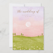 薄紫結婚式招待状/水彩パープルピンク セーブザデート (裏面)