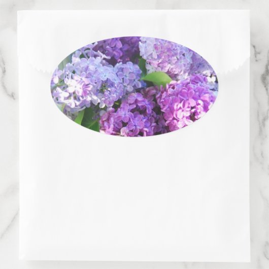 薄紫結婚式用シールと封筒用シール 楕円形シール (バッグ)