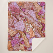 薄紫絵を描ピンク火山岩スケッチ シェルパブランケット (正面)