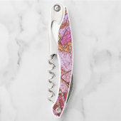 薄紫絵を描ピンク火山岩スケッチ ソムリエナイフ (正面)