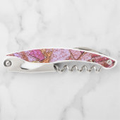 薄紫絵を描ピンク火山岩スケッチ ソムリエナイフ (正面)