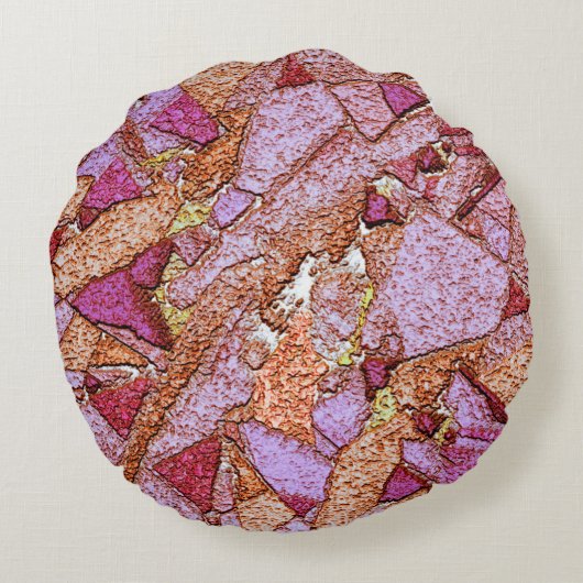 薄紫絵を描ピンク火山岩スケッチ ラウンドクッション (裏面)