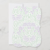 薄紫緑花柄誕生日 招待状 (裏面)