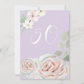 薄紫繊細な水彩の花のパレピン誕生日 招待状 (裏面)