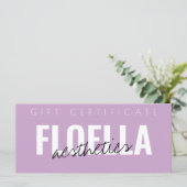 薄紫美しいサロン美学ギフト券 (スタンド正面)