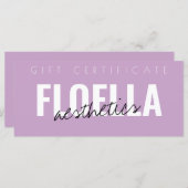 薄紫美しいサロン美学ギフト券 (正面/裏面)