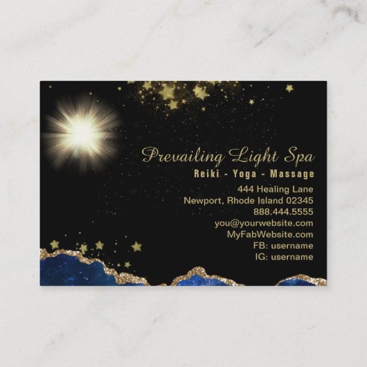 *～*薄紫色のエネルギー球の金ゴールド 名刺 (裏面)