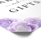 薄紫色のシルバークラウンカードとギフトサイン ポスター (角)