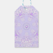 薄紫色のスノーフレークとキラキラしたハート ギフトタグ (裏面)