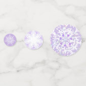 薄紫色のスノーフレークとキラキラしたハート コンフェッティ (正面)