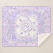 薄紫色のスノーフレークとキラキラしたハート シェルパブランケット (正面(横))