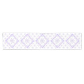 薄紫色のスノーフレークとキラキラしたハート ショートテーブルランナー (横)