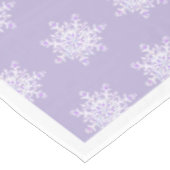 薄紫色のスノーフレークとキラキラしたハート テーブルクロス (アングル)