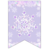 薄紫色のスノーフレークとキラキラしたハート バンティングフラッグ (第1の旗)
