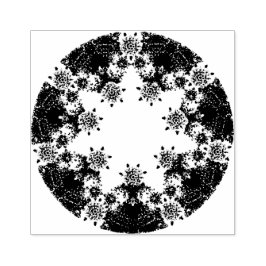 薄紫色のスノーフレークとキラキラしたハート ラバースタンプ